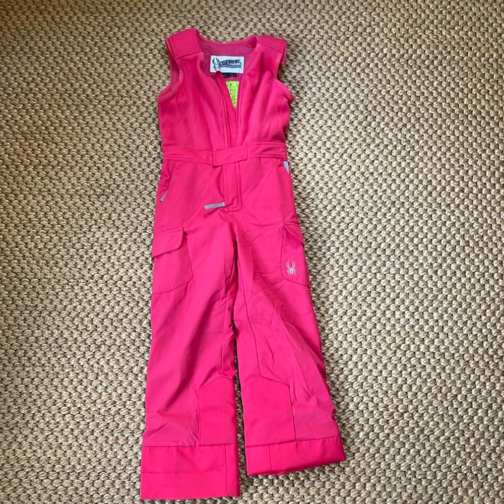 Spyder kids ski bibs- pink “Expedition Pant”